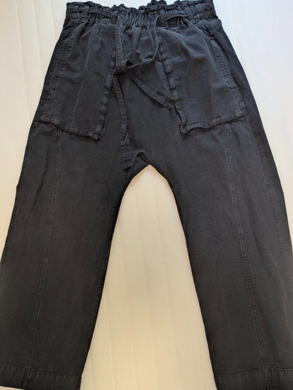 Free People Sky Rider Black Straight Leg Utility Pants Size XL